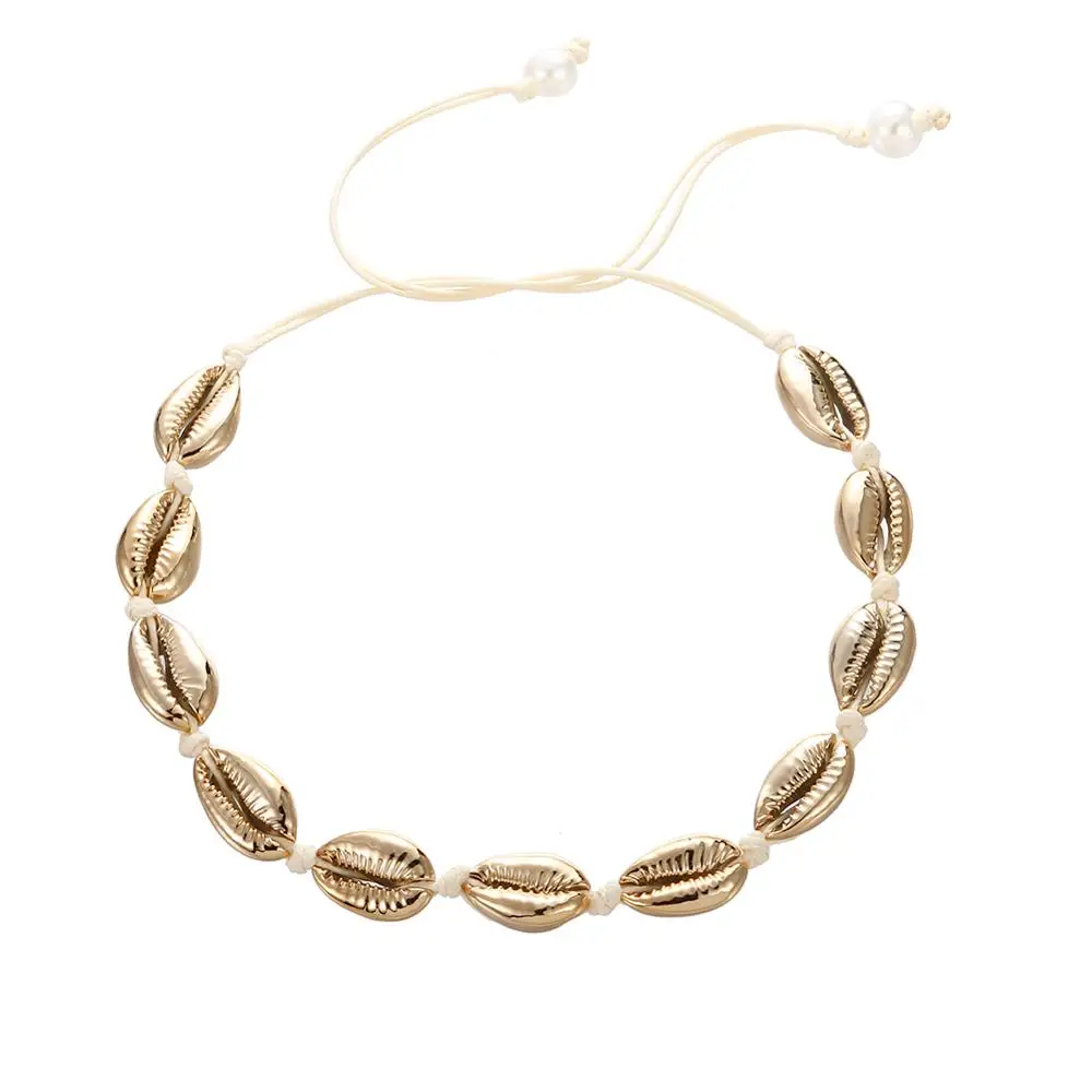 Hot New Woven Choker Shell Jewelry Sexy Women Necklace Accessories Handmade Rope Adj Size Summer Wild Boho Style Girls Necklaces