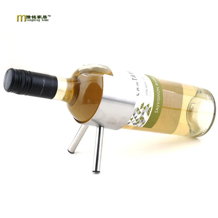 1PC 304 stainless steel wine rack cabinet Home Furnishing decorative cannon Wine holder with 2 legs KJ 3005