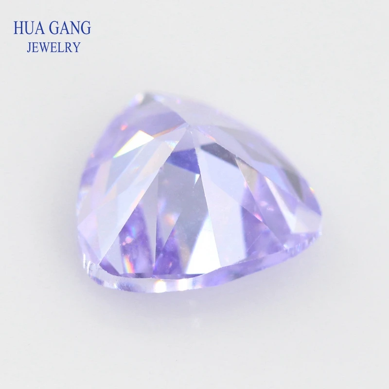 5A Lavender Trillion Shape Cubic Zirconia Brilliant Cut Loose CZ Stone Synthetic Gems Beads For Jewelry Size 3x3-12x12mm