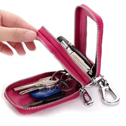 Crocodile Pattern Genuine leather key holder double layers car key case keysmart organizer housekeeper female wallet