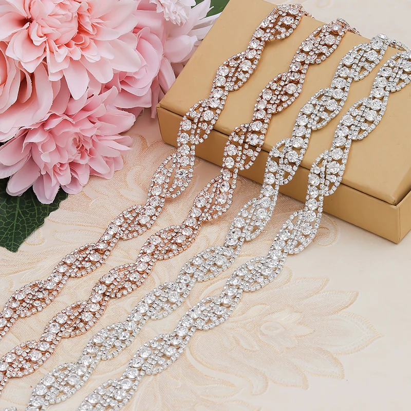 

YANSTAR Wholesale 5Yard Handmade Rhinestone Cupchain Hotfix For Wedding Accessory For Bridal Decoration YS947