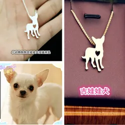 chihuahua dog necklace dog pendant animal jewelry  Handmade Carved hollow accessory Golden colors plated fast delivery