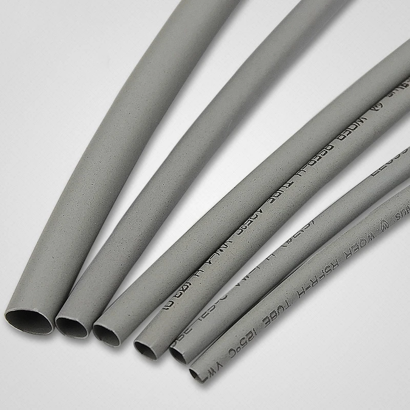 10M 2:1 Ratio 5mm Diameter Orange Gray Headphone Stereo Wrap Wire Insulating Cable Sleeve Heat Shrink Tubing Shrinkable Tube