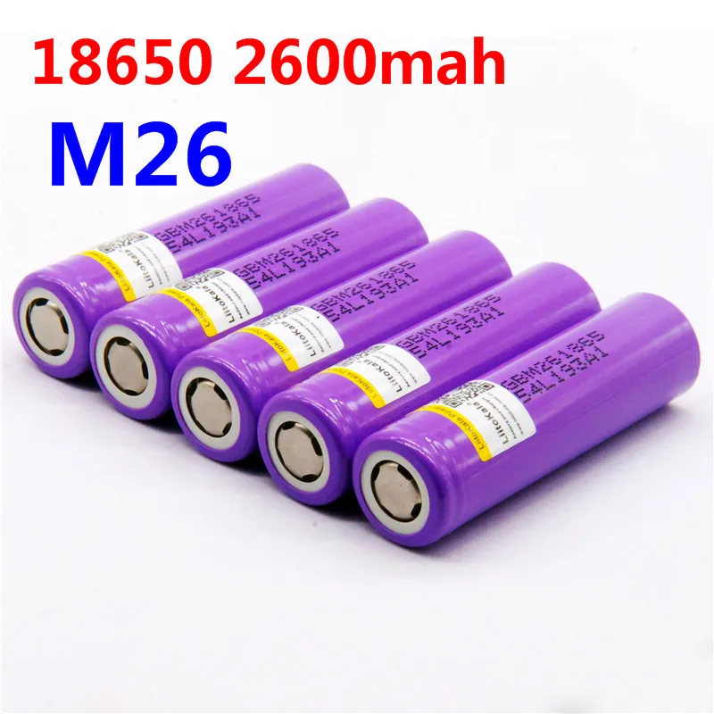 100% Original LiitoKala M26 18650 2600Mah 10A 18650 Li-Ion แบตเตอรี่แบตเตอรี่ปลอดภัยสำหรับ/สกู๊ตเตอร์