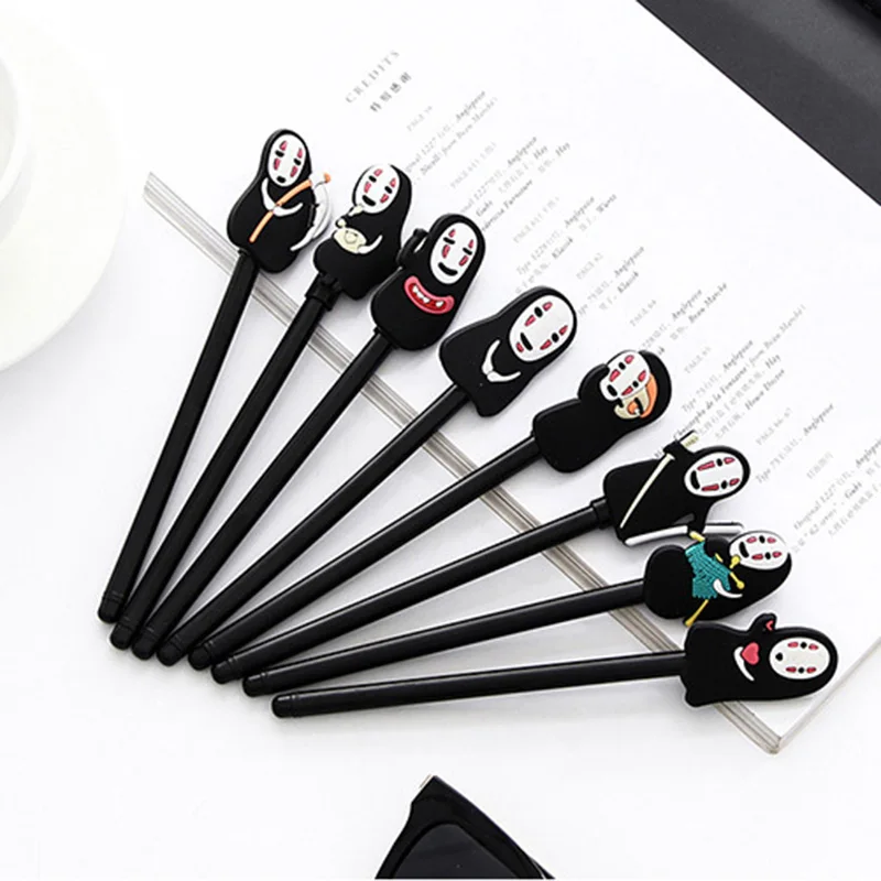 1 PCS Cute Kawaii Black Ink Cartoon Anime Gel Pen Cartoon Plastic Gel Pens for Writing Office School Supplies Korean Stationery