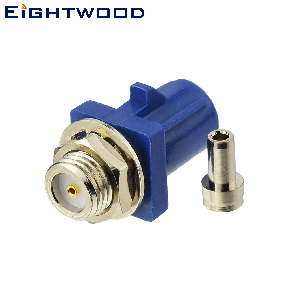 

Eightwood Fakra Solder Bulkhead Plug Male RF Coaxial Connector Pigtail 1.13mm Cable Blue for GPS Telematics or Navigation