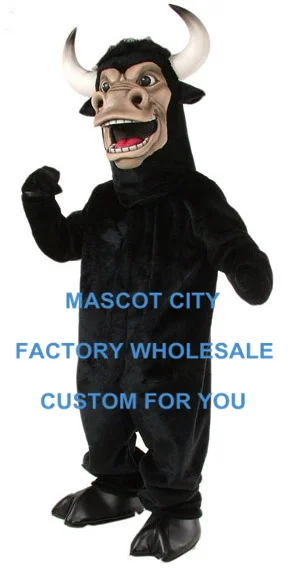 Black Power Bully Bull Mascot Costume Adult Size Cartoon Character Mascotte Mascota Outfit Suit Fancy Dress SW669