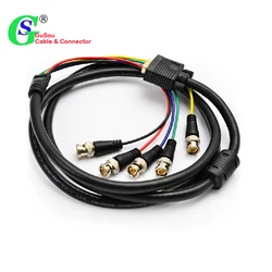 GuSou VGA DVI to RGBHV Component 5x BNC Breakout Video Adapter Cable DVI-I 24+5