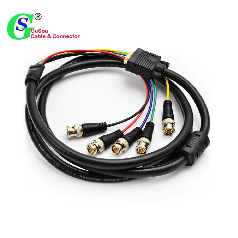 GuSou VGA DVI to RGBHV Component 5x BNC Breakout Video Adapter Cable DVI-I 24+5