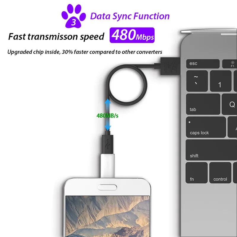8MM Long USB Type-C Adapter For Blackview BV9600 Pro P6000 MAX 1 BV7000 UMIDIGI S2 Crystal Vernee X bluboo USB C Converter Cable