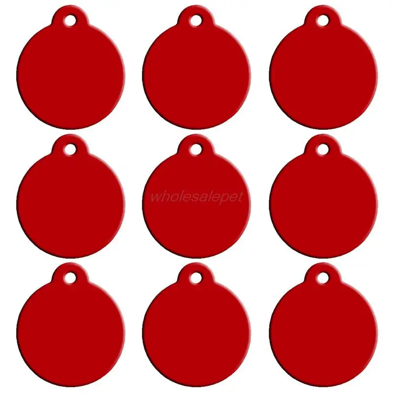 20pcs/lot Double Sided Personalized Design Custom Engraved Round Shape Dog Cat Pet Name Phone Number ID Tag