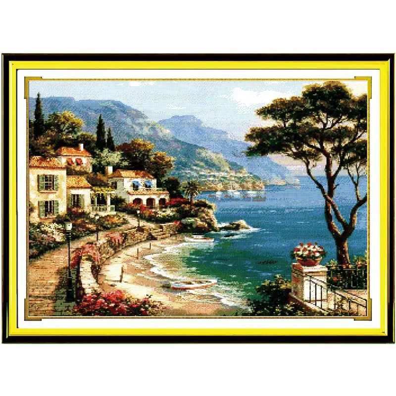 Love Harbor Patterns Counted Cross Stitch Set DIY 11CT 14CT 16CT Stamped DMC Cross-stitch Kit Embroidery Needlework Home Decor