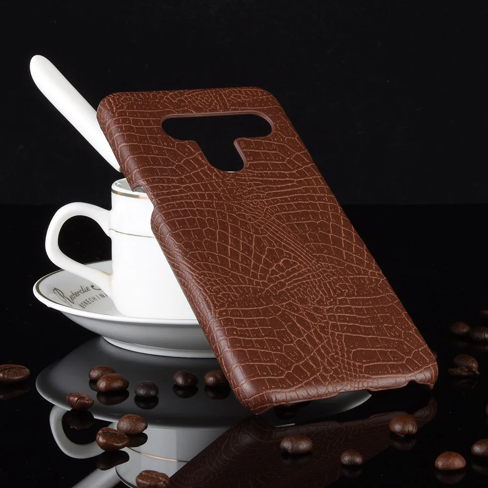 Funda de LM-V500N Retro Para LG V50 ThinQ 5G, carcasa de cuero PU, piel de cocodrilo, carcasa dura de PC para LG V50 ThinQ 5G V50, bolsa de teléfono