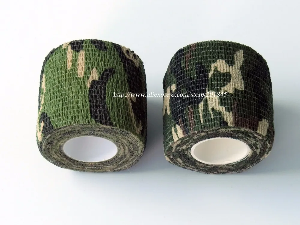 4Pcs/Lot 5cm x 4.5m Nonwoven Cohesive Camouflage Bandage Elastic Self Adhesive Tape Adherent Wrap Jungle Color