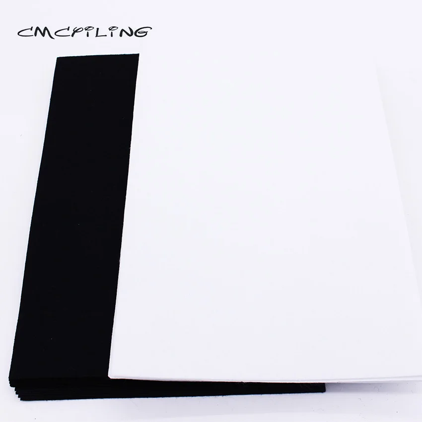 CMCYILING Black White Felt Sheet Non-Woven Fabric 1 MM Thickness Polyester Cloth For DIY Crafts Scrapbook  20 Pcs/Lot 20*30cm