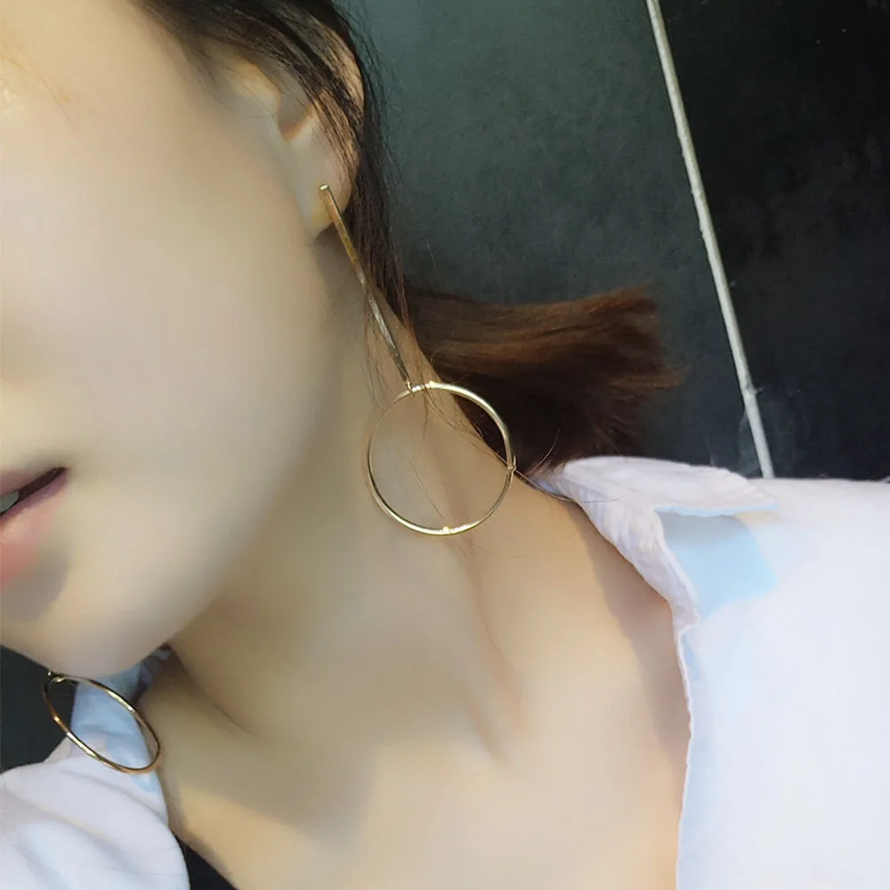 Fashion Exaggerated Aros Hoop Earrings for Women Big Circle Hoop Round Pendant Earrings Brincos Jewelry Christmas Gift XR149