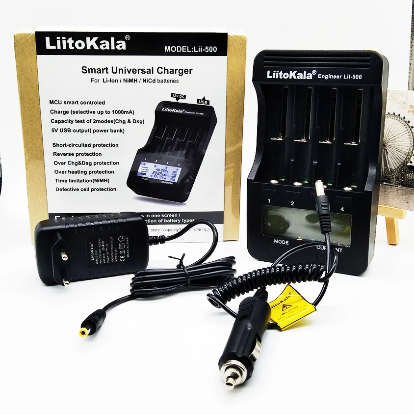 Liitokala lii-500 LCD 3.7V/1.2V AA/AAA 18650/26650/16340/14500/10440/18500 Battery Charger with screen lii500