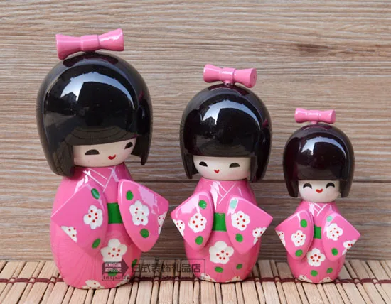 Japanese Geisha Doll Ornament Lady Set Craft Decoration Kimono Style Gift Multi Pattern Stylish