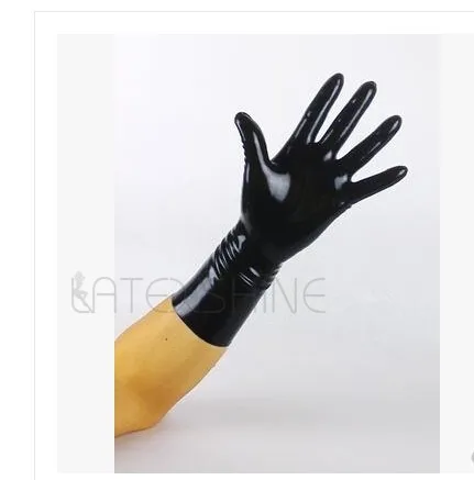 Guantes cortos de látex unisex clorados, mitones, disfraces fetiche de muñeca de goma