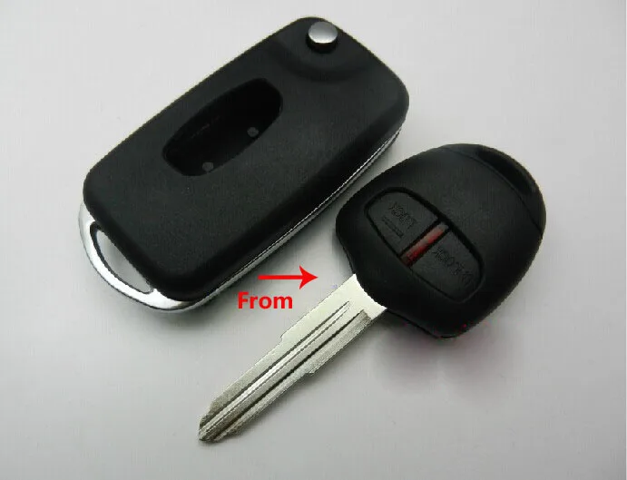 

2 Buttons Blank modified flip folding remote key shell for Mitsubishi Outlander/Grandis with left blade