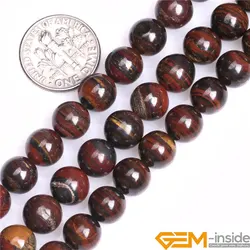 4mm 6mm 8mm 10mm Natural Round Iron Tiger Eye DIY Loose Beads For Bracelet Necklace Making Strand 15 Inch