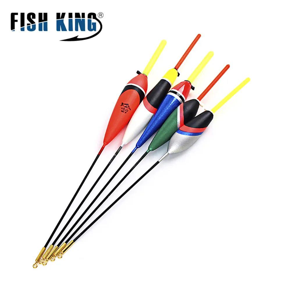 FISH KING 5PCS 1g-5g Mix Size Barguzinsky Fir Fishing Float With Glow Light Stick Boia Flotteur Tackle