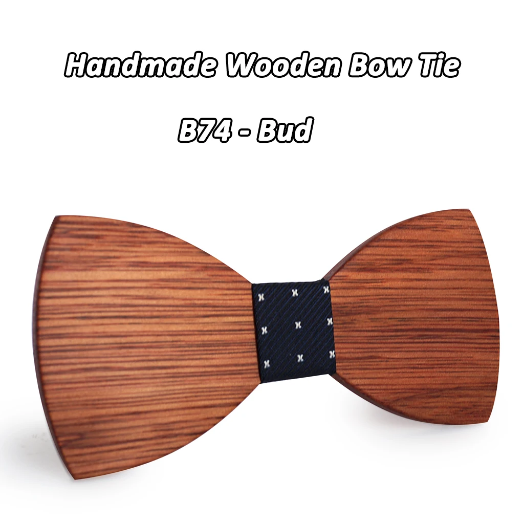 Mahoosive Simple Men\'s Suit Wooden Bow Tie For Groom Wedding Party Men Formal Wear Business Cravat Bow tie Clothing Accessories