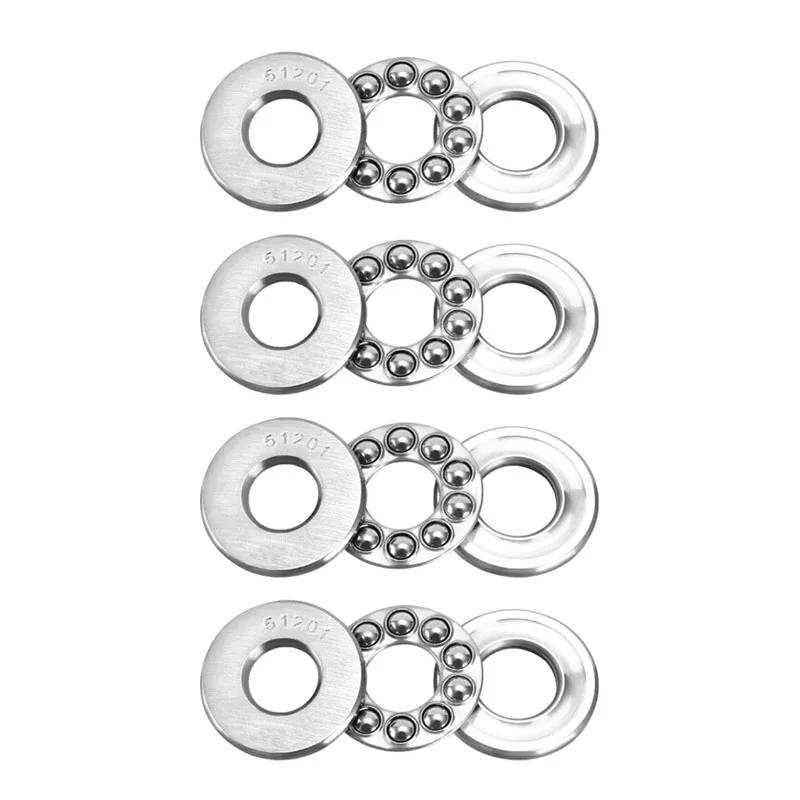 51201 Single Direction Thrust Ball Bearings 12mm x 28mm x 11mm Bearing Steel (Pack of 4)