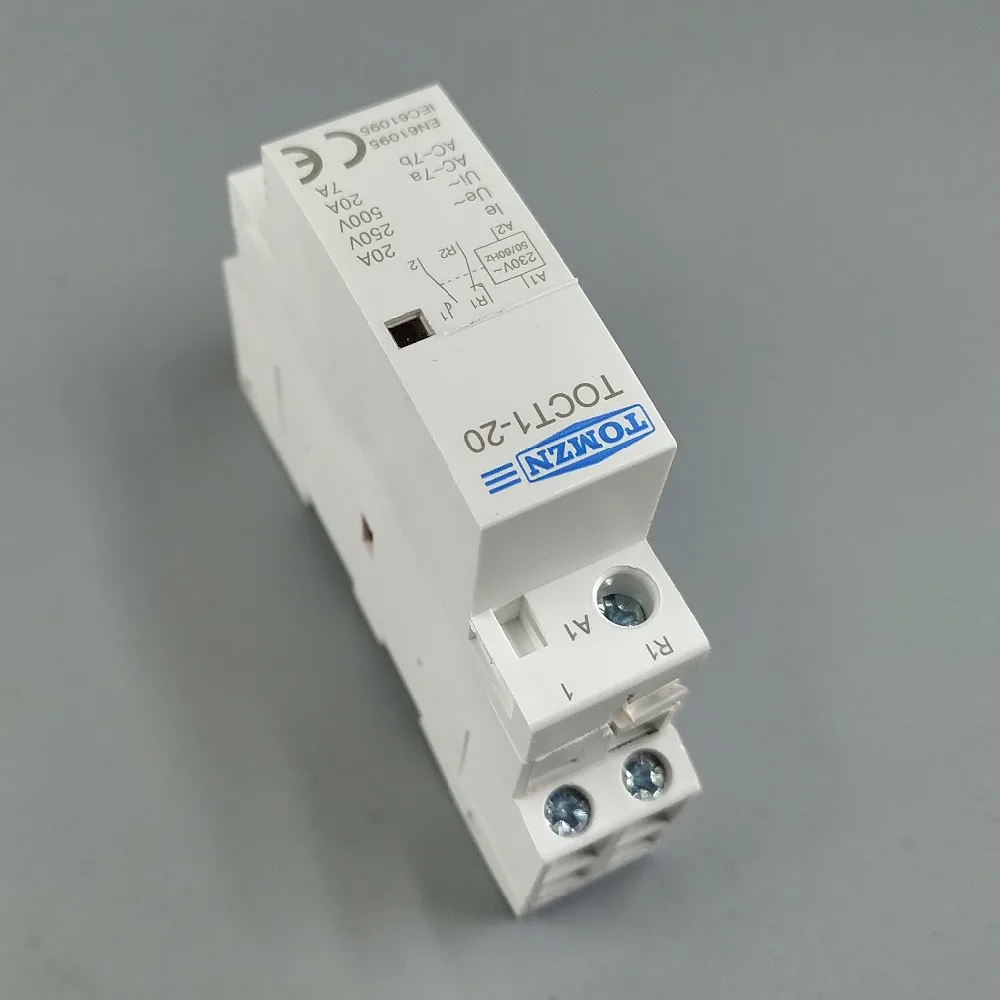 TOCT1 2P 20A 1NC 1NO 220V/230V 50/60HZ Din rail Household ac Modular contactor