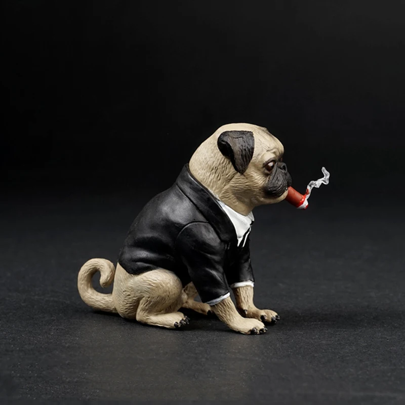 1/6 Scale AS032 Lovely Pug Dog With Cigar Animal Models for 12''Figures Scene Accessories Toys Gifts