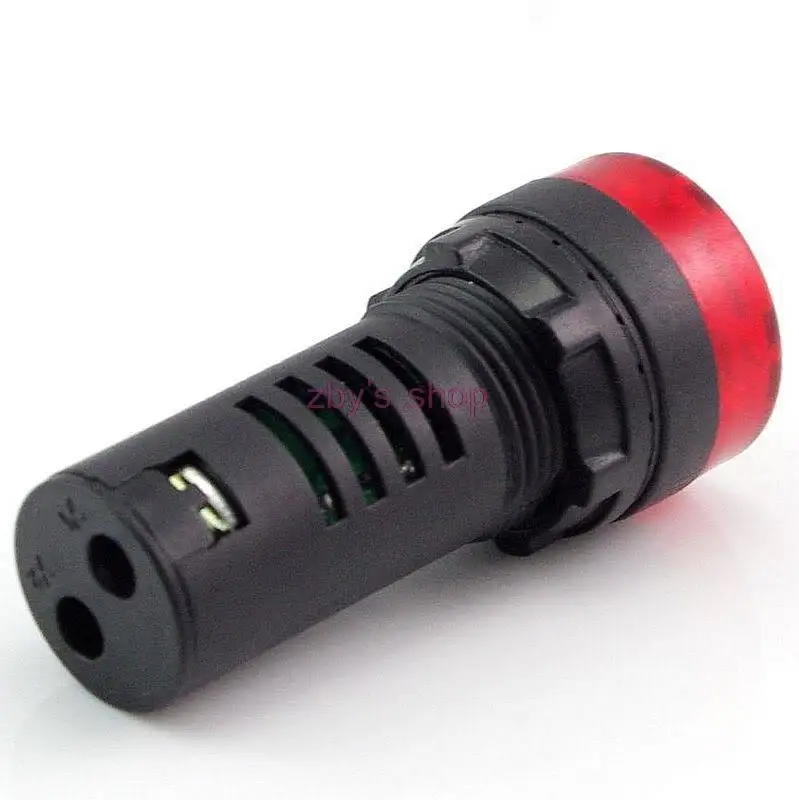 2PCS 110VAC 220VAC 380VAC สีแดงสีเหลืองสีเขียวสีเขียว LED ตัวบ่งชี้สัญญาณไฟแฟลชพร้อม Buzzer ALARM 110VAC 22 มม. DIA. AD16-22SM