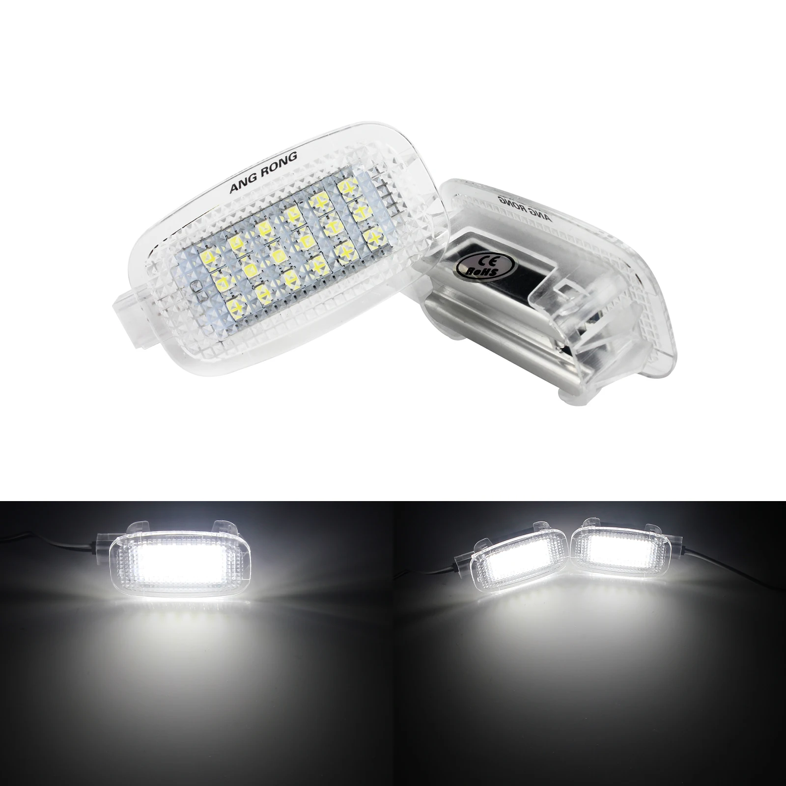 ANGRONG 2X LED Footwell Luggage Door Interior Light Canbus For Mercedes W204 W216 W212 W212