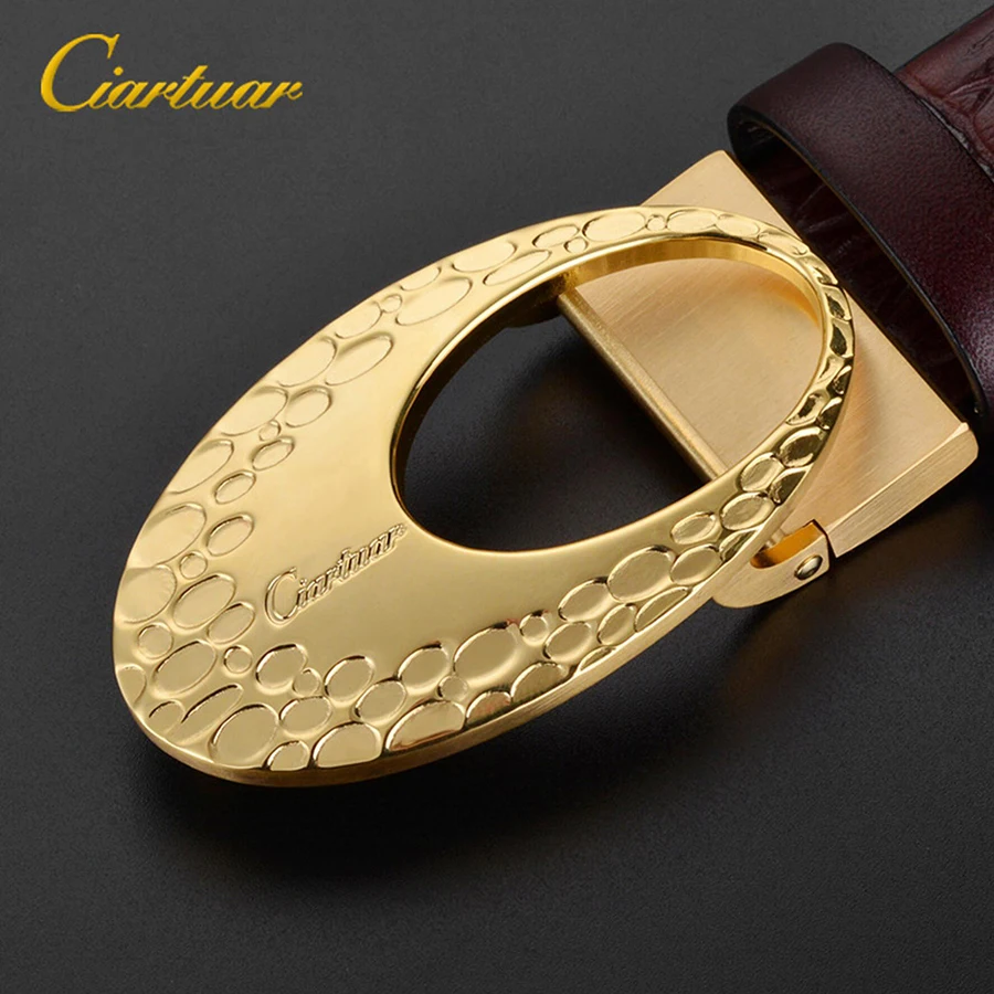 2023 new design belt high quality men women genuine leather strap first layer suit ciartuar brass big buckle free shipping