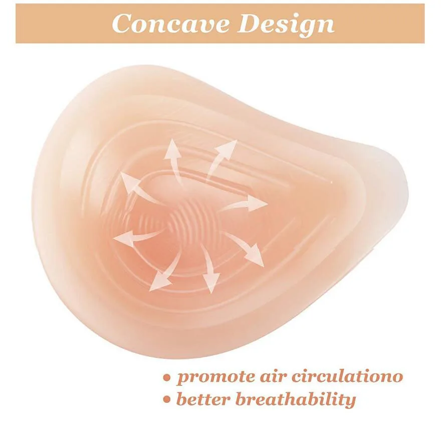 Silicone Breast Form Chest Mastectomy Sprial Shape Fake Breast Prosthesis 500g Soft Breast Pad D40