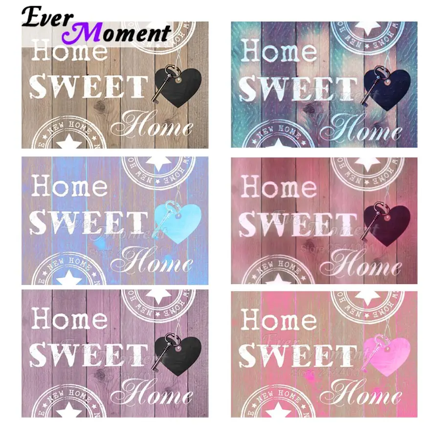 Ever Moment Diamond Painting Home Sweet Home 5D Diamond Embroidery DIY Full Square Round Stones Home Decoration Craft ASF955