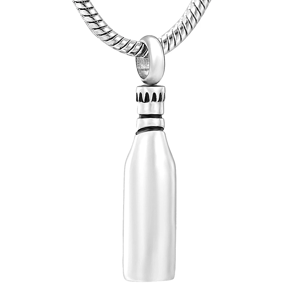 

KLH11938 High Polished Stainless Steel Beer Bottle Cremation Ashes Urn Pendant-Blank Beer Pendant for Ashes Or Memorial