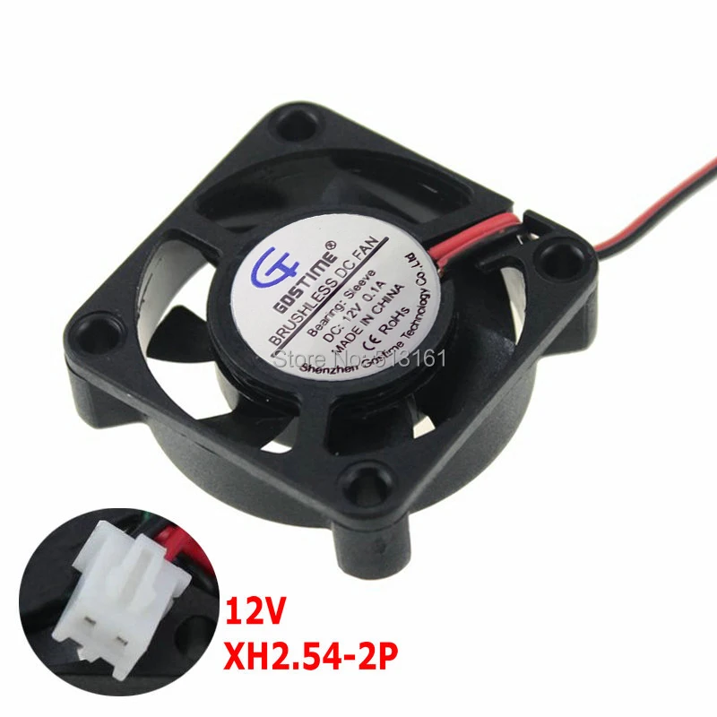2pcs/lot Gdstime 12V XH2.54-2Pin Axial Cooler 40mm 40x40x10mm DC Cooling Fan