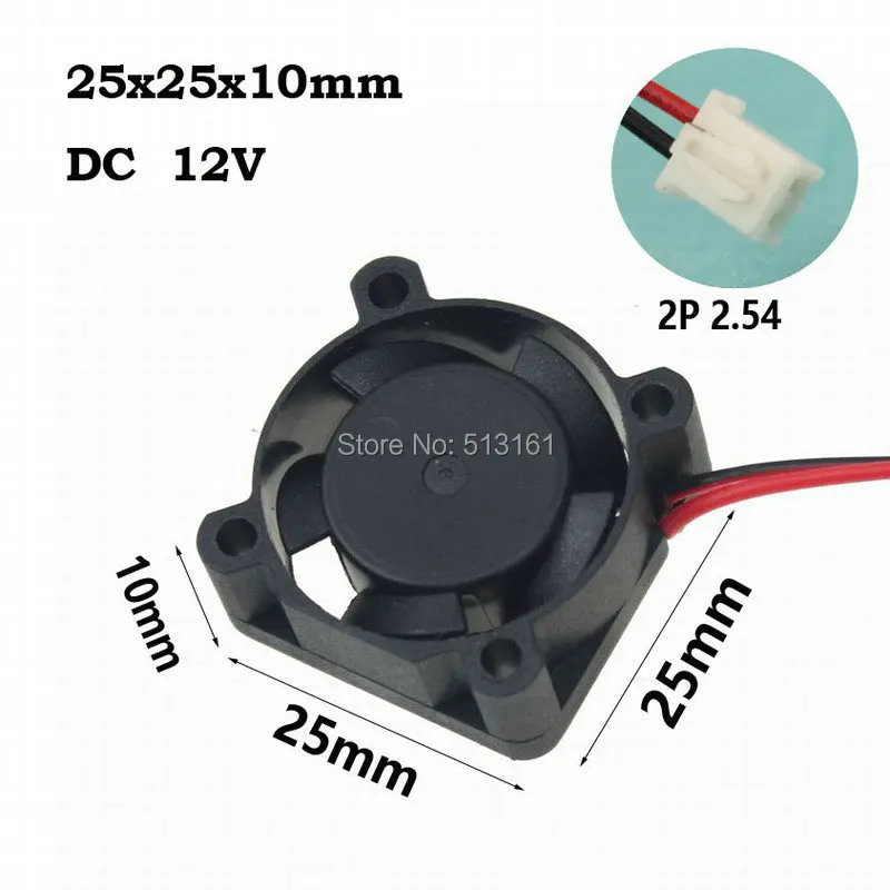 Небольшой микро-вентилятор охлаждения постоянного тока Gdstime, 12 В, 25x25x10 мм, 2510