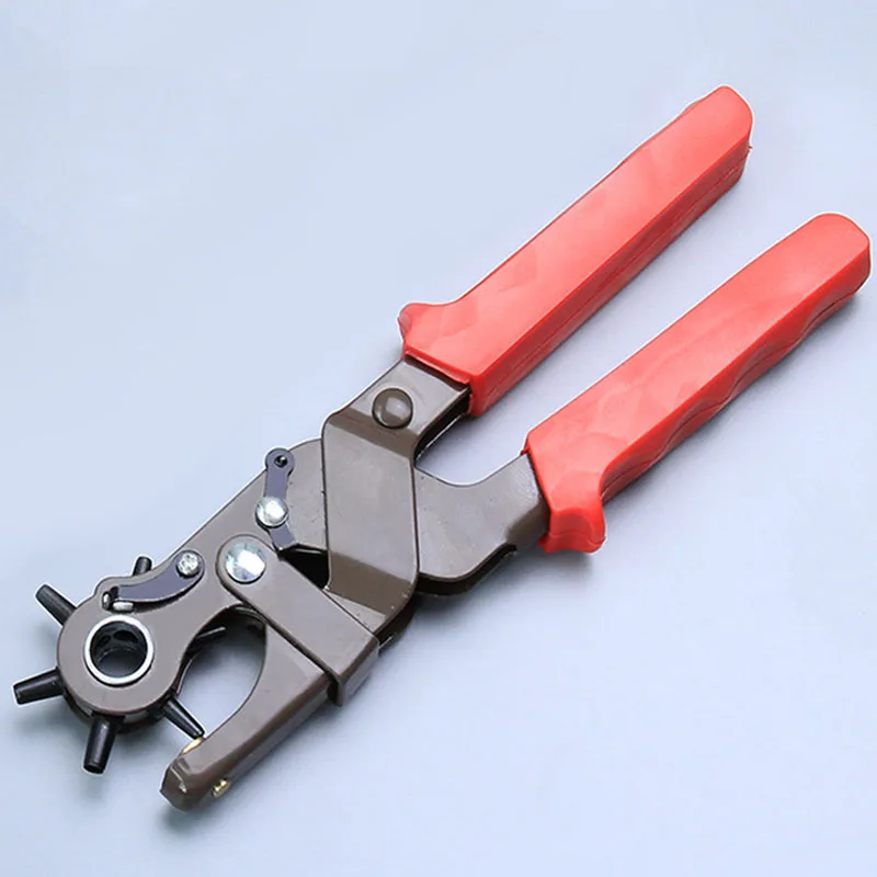 Leather Belt Hole Punch Plier Eyelet Puncher Revolve Sewing Machine Bag Setter Tool Watchband Strap Household leathercraft