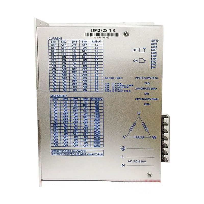 Three-phase digital driver DM3722 Adapted to 110/130 stepper motor driver 7A AC185-230V