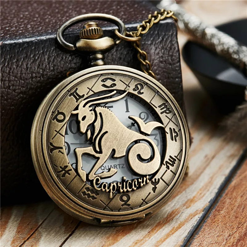 Lion animal Pocket Watch Chains Necklace Engraved Quartz Pocket Watches Pendent Gifts for men women kids reloj de bolsillo