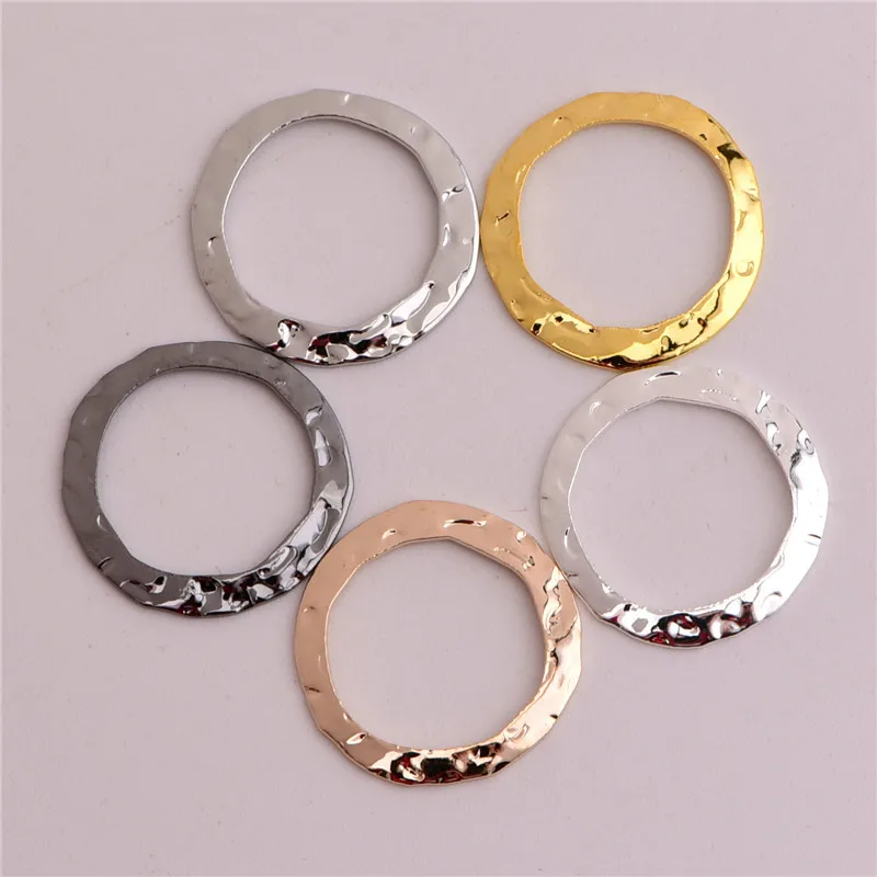 50pcs/lot 16mm No Hole Hollow Circle charms  pendants copper DIY Handmade jewelry accessories charms