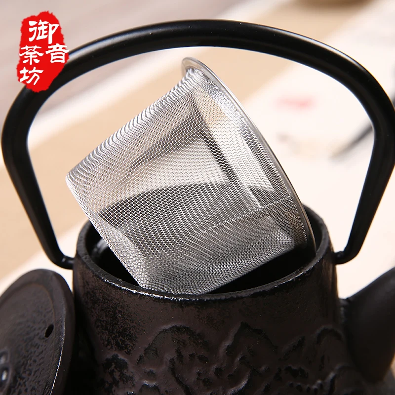 0.3L Cast Iron Teapot Set Tea Pot Tetsubin Kettle Drinkware 300ml Kung Fu Infusers Metal Net Filter Cooking Tools