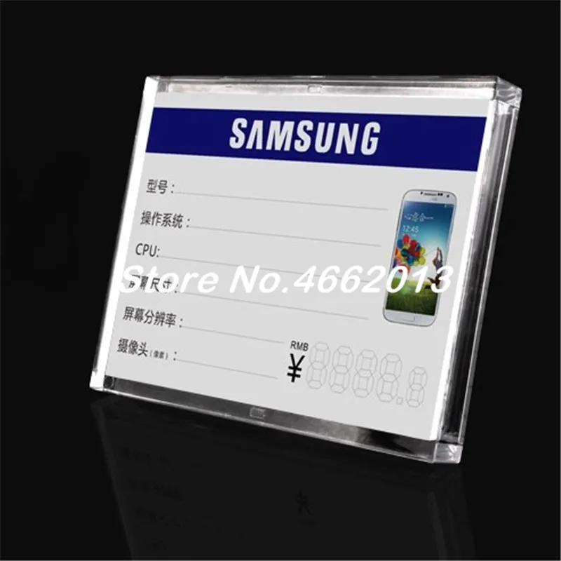 10pcs Clear 3C store Acrylic Sign Holder Price Tag Holder Stand Phone Advertising Stand For Samsung Phone Store