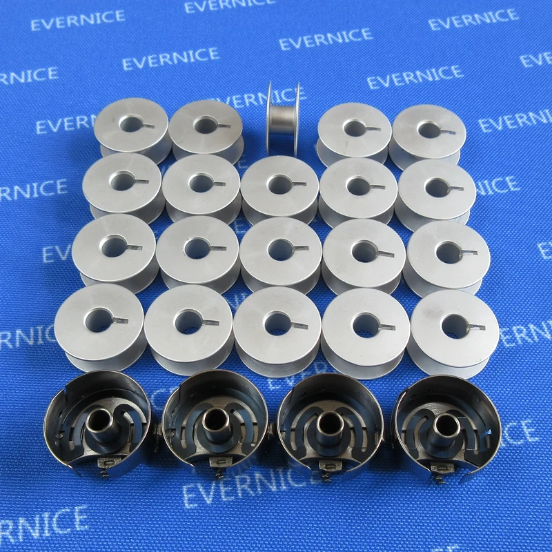 4 PIGTAIL BOBBIN CASE+20 BOBBINS# XC7206001 541678 for BROTHER PR600 PR620,PR620C,PR650 1000