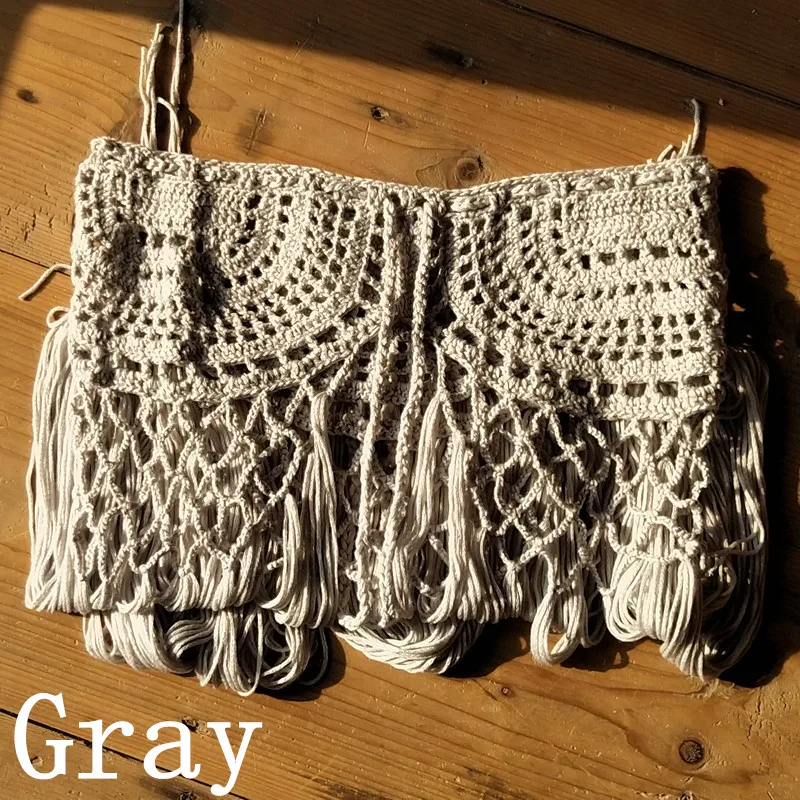 Falda gitana, ganchillo, borla, con flecos largos. Tomados de un patrón Original del Seventys. Ropa de Festival Falda Bohemia