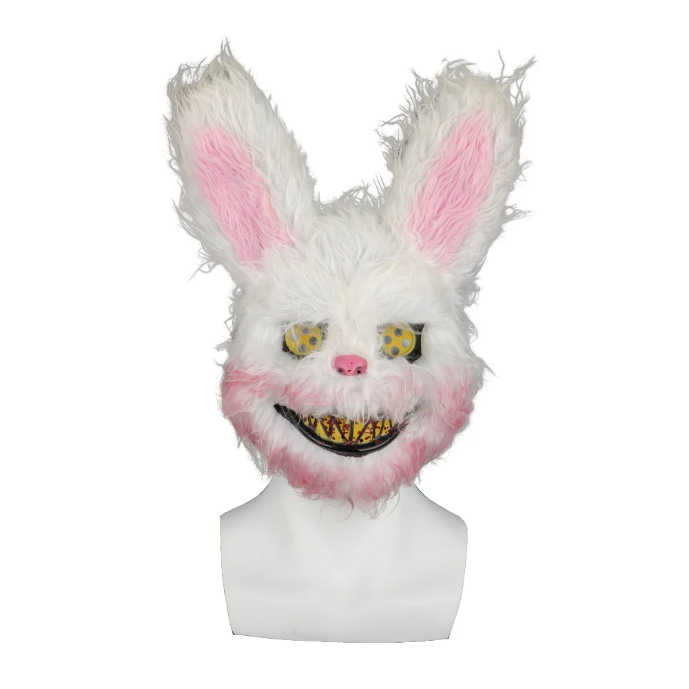 Masques d'animaux thème animaux, masque d'horreur lapin, accessoires de Cosplay en feutre plastique, accessoires d'halloween, masque facial pour hommes et femmes