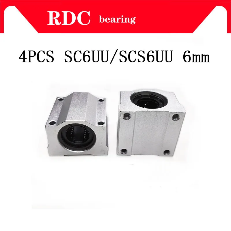 

High quality 4pcs SC6UU SCS6UU Linear motion ball bearings slide block bushing for 12mm with LM6UU bush pillow block