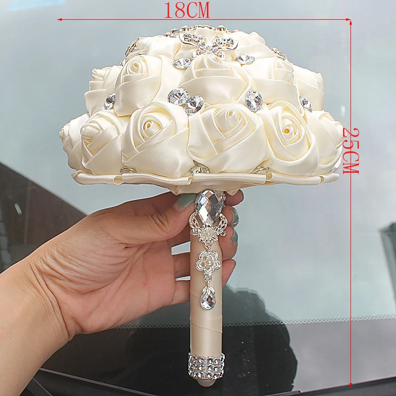 Best Price White Romantic Wedding Colorful Bouquets Handmade Artificial Flowers Wedding Bouquets Free shipping W292