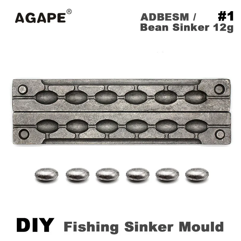 Adygil DIY Carp Fishing Bean Sinker Mould ADBESM/#1 Bean Sinker 12g 6 Cavities Fishing Accessories Wedkarstwo Wyprzed Wedkarstwo